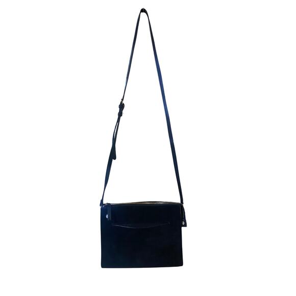 White House Black Market Black Cross Body Purse Partial Suede  With Storage Bag - Picture 7 of 7